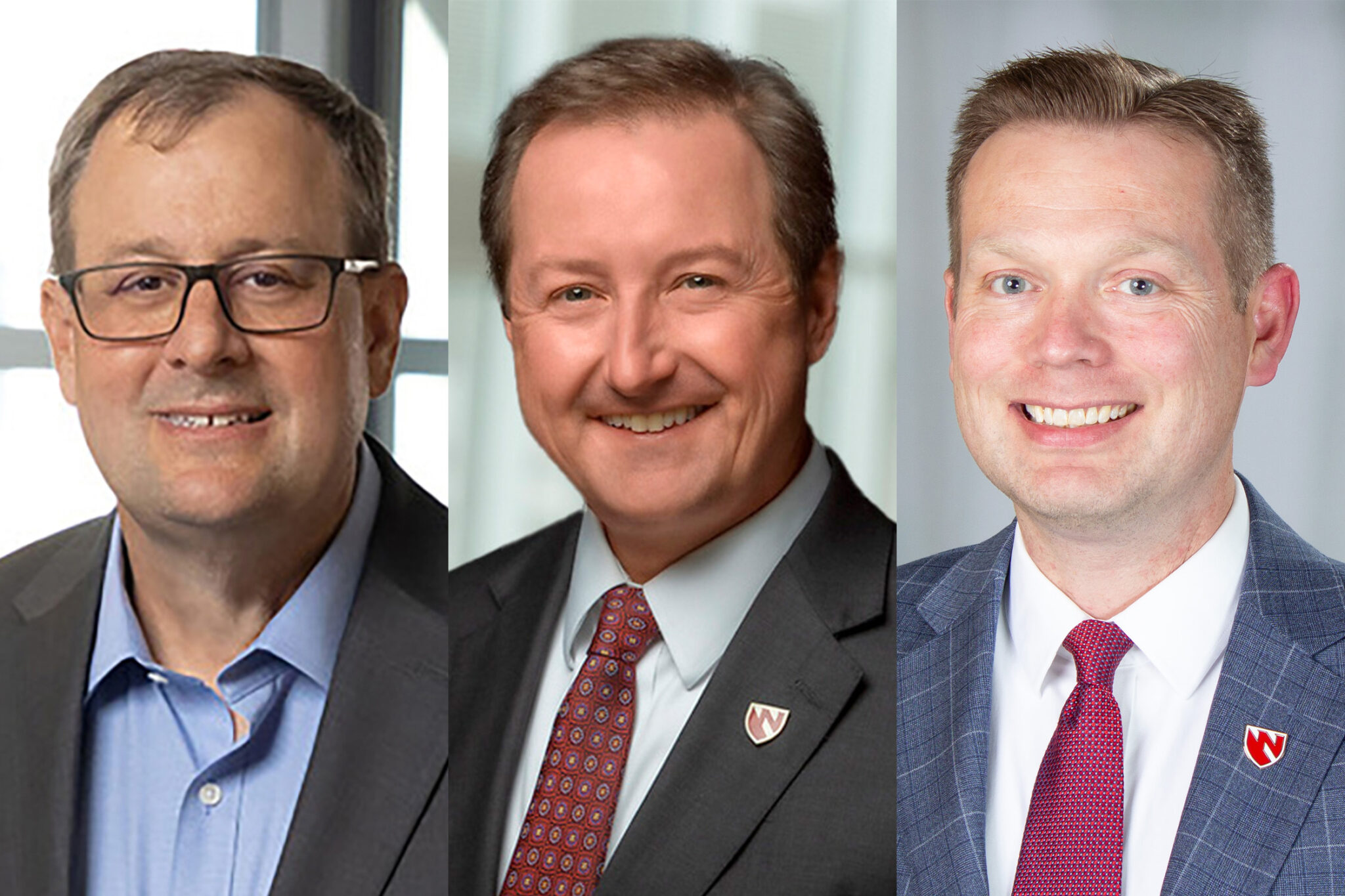 Matt Blomstedt, Chris Kratochvil and Jeff Kratz pose for headshots