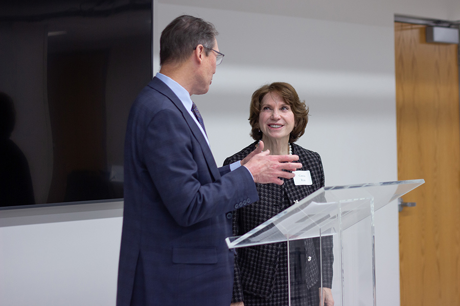 Kyle Meyer and Connie Ryan at dedication