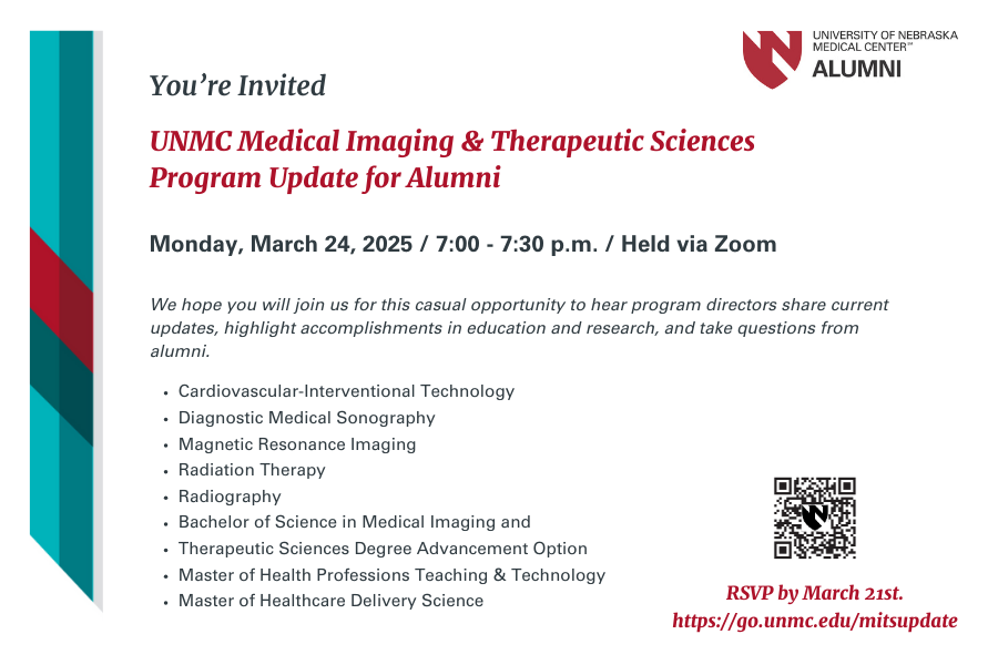 UNMC Medical Imaging & Therapeutic Sciences Virtual Program Update Invite