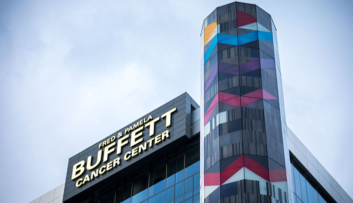 Exterior view of University of Nebraska Medical Center- Fred + Pamela Buffett Cancer Center