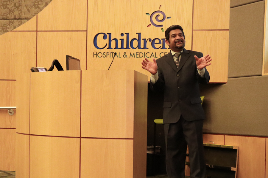 Ram K. Subramanyan, MD, PhD presenting keynote