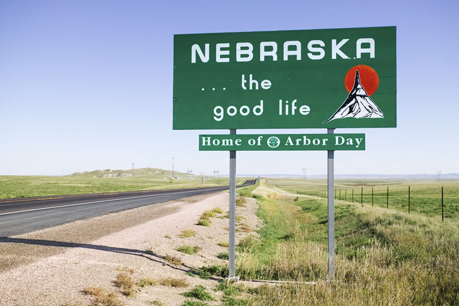 Nebraska road sign the good life