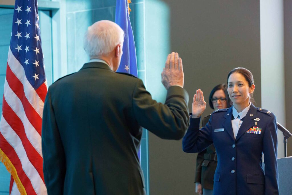 Dr. Elizabeth Schnaubelt was promoted to rank of colonel in the US Air Force