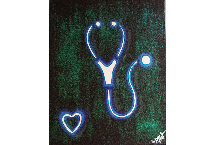 "Neon Stethoscope 2023" Mandy Woodral