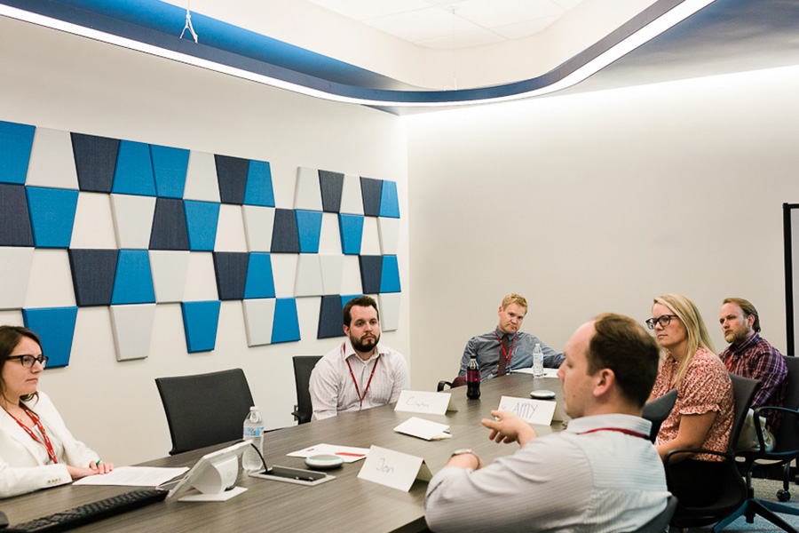 An Internal Medicine residents meets with a member of his leadership team.