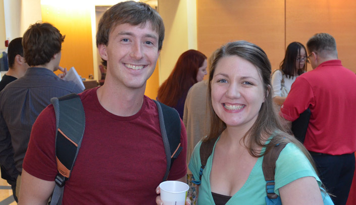 Logan Bulock and Chelsea Lyle attended the UNMC Office of Graduate Studies matriculation ceremony in August.