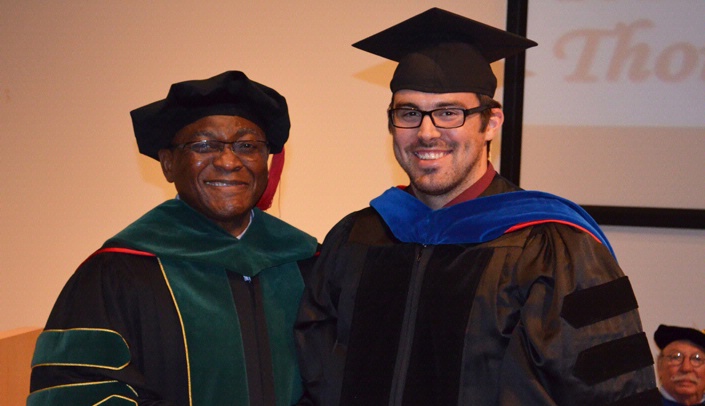 Vice Chancellor for Academic Affairs Dele Davies, M.D., and James Reinecke, Ph.D.