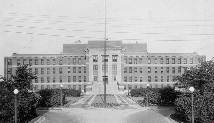 A 1927 photo of Unit One of University Hospital, which was completed in 1917.