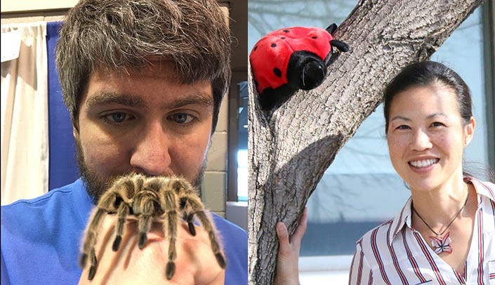 From left, entomologists Jonathan Larson, Ph.D., and Jody Green, Ph.D.