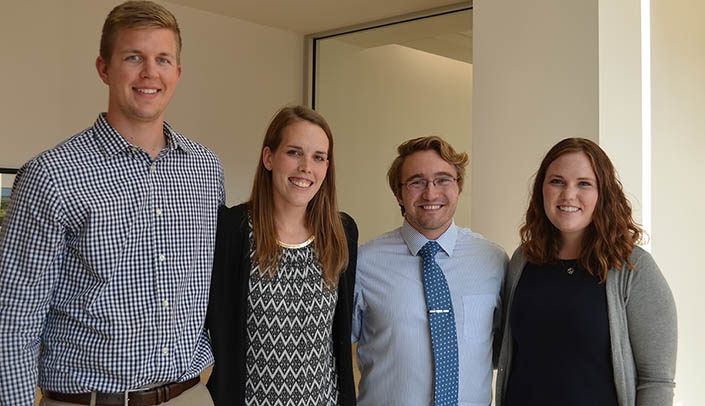 UNMC Student Senate officers for 2018-19 are, from left, Scott Mulder, Sarah Hotovy, Keith Ozanne and Jessica Wiens.