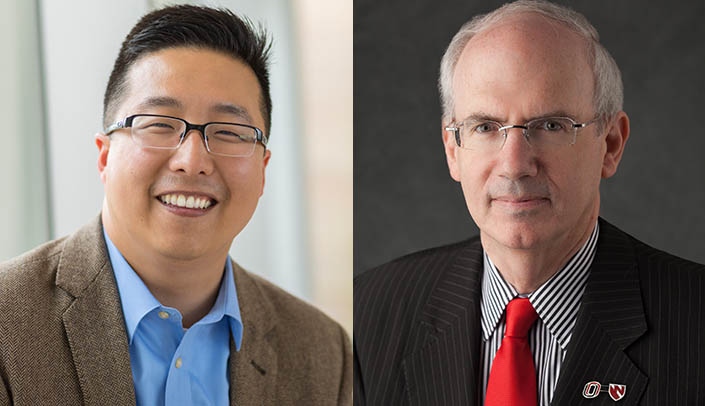 Howard Liu, M.D., chairman of the UNMC Department of Psychiatry, and UNMC Chancellor Jeffrey P. Gold, M.D., will appear on RFD-TV tonight.