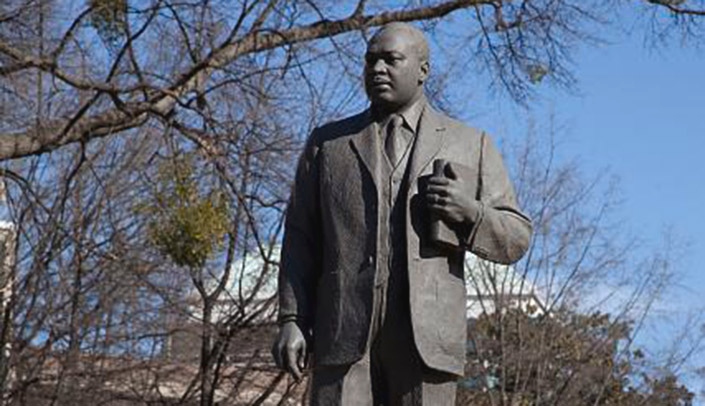 Statue of Dr. Martin Luther King, Jr., in the Kelly Ingram Park, Birmingham, Alabama (public domain)
