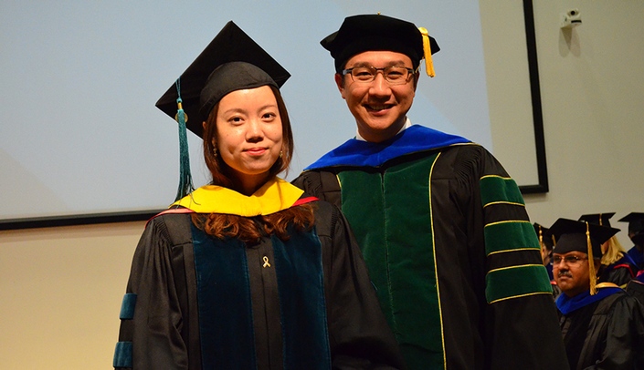 Joseph Siu (right), PhD, associate professor of Physical Therapy Education in the UNMC College of Allied Health Professions