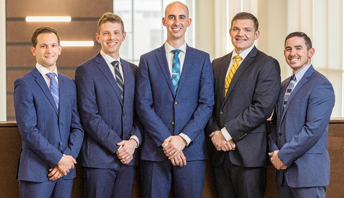 UNMC Orthopaedic Surgery graduating residents are, from left, Zachary Bailey, MD, Matt Tingle, MD, Gordon Roedel, MD, Jace Heiden, MD, and David Brown, MD.