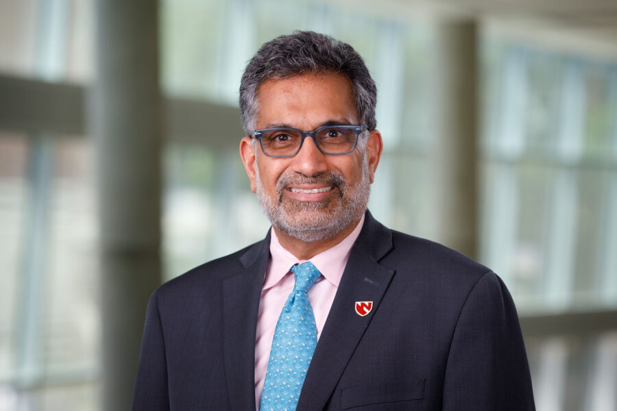 Ali S&period; Khan&comma; MD&comma; MPH&comma; dean of the UNMC College of Public Health and Richard Holland Presidential Chair