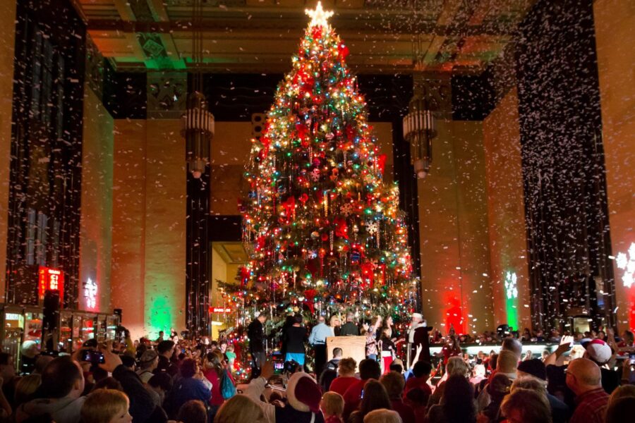 The Christmas tree lighting at The Durham Museum
