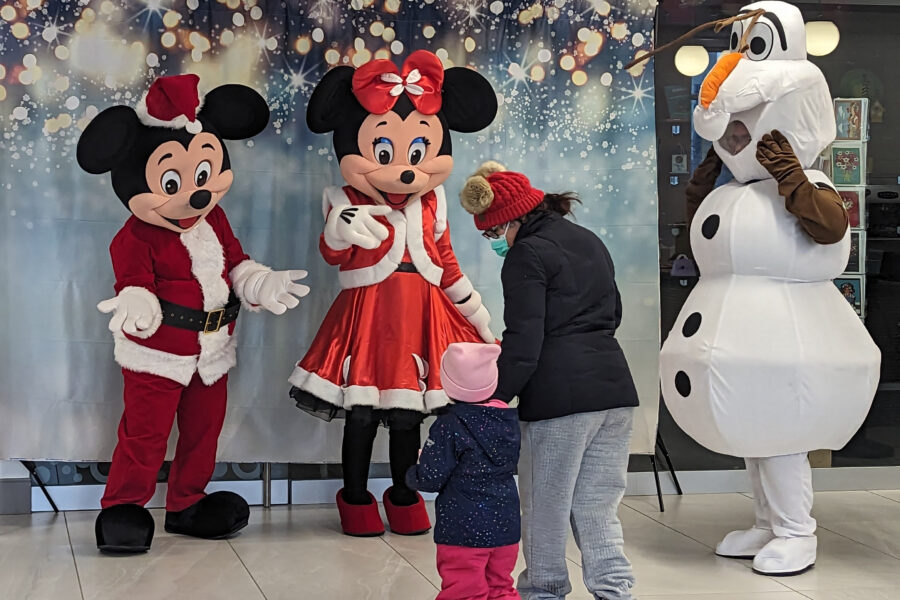 Micky and Minnie Mouse and Frozen&apos;s Olaf welcomed MMI patients and their families at the institute&apos;s first Winter Event&comma; held Dec&period; 16&period;