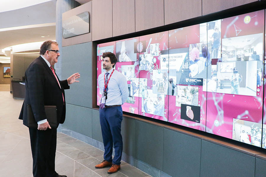 Nebraska State Sen&period; Mike Jacobson tours UNMC&apos;s iEXCEL program with Michael Hollins&comma; associate executive director&comma; community and business strategy&period;