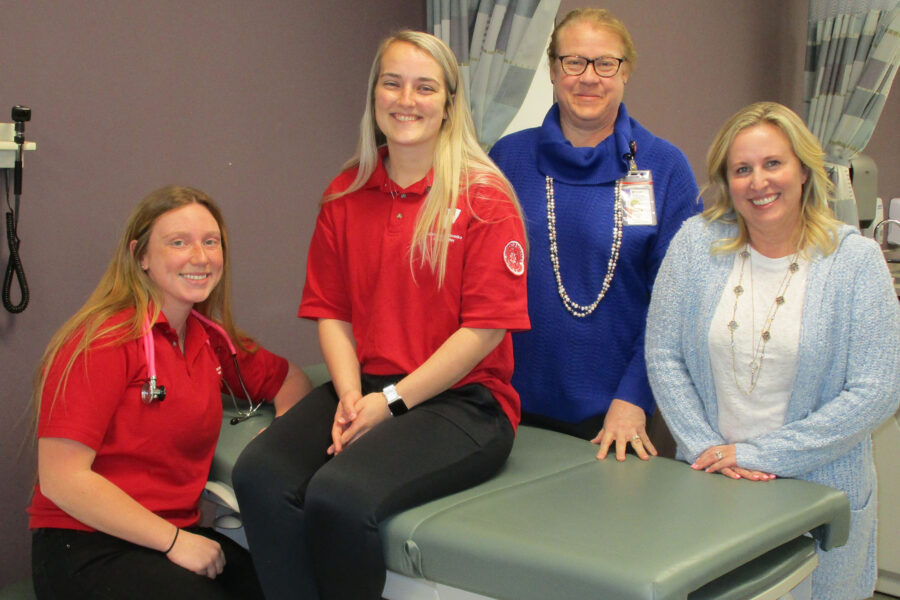 Pictured from left are Mollie Tate&comma; Shelby Hostetler&comma; Stephanie Burge&comma; DNP&comma; and Melissa Florell