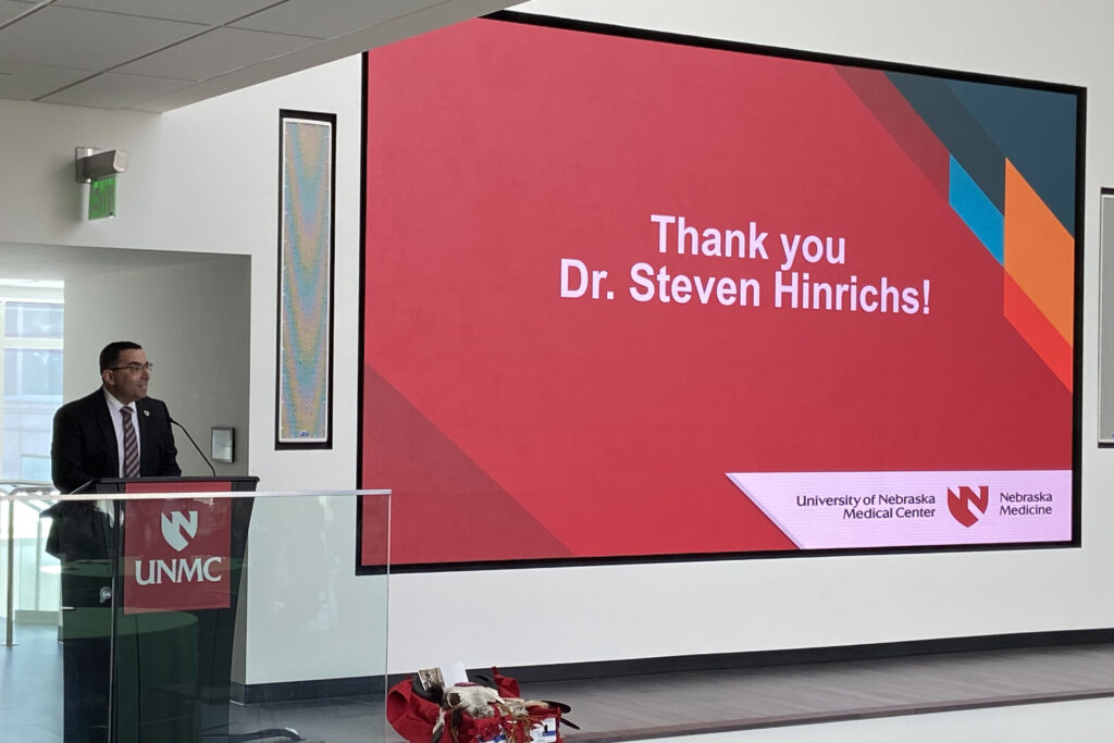Steven Hinrichs, MD, professor and former chair of pathology and microbiology, will retire this summer.