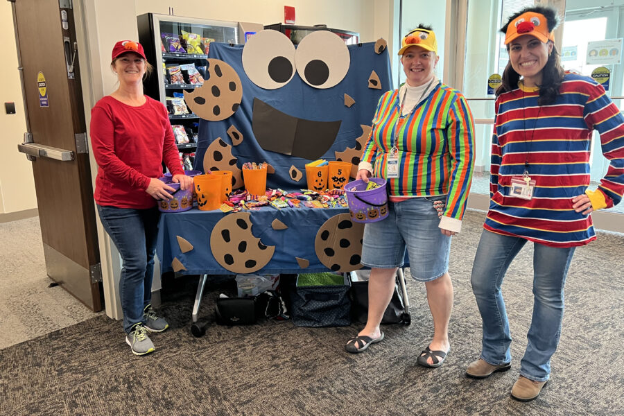 Members of MMI&apos;s Physical Therapy Department stand at their booth during the trick-or-treat event&period; More than 750 guests visited more than 30 stations at the sixth annual event&period;