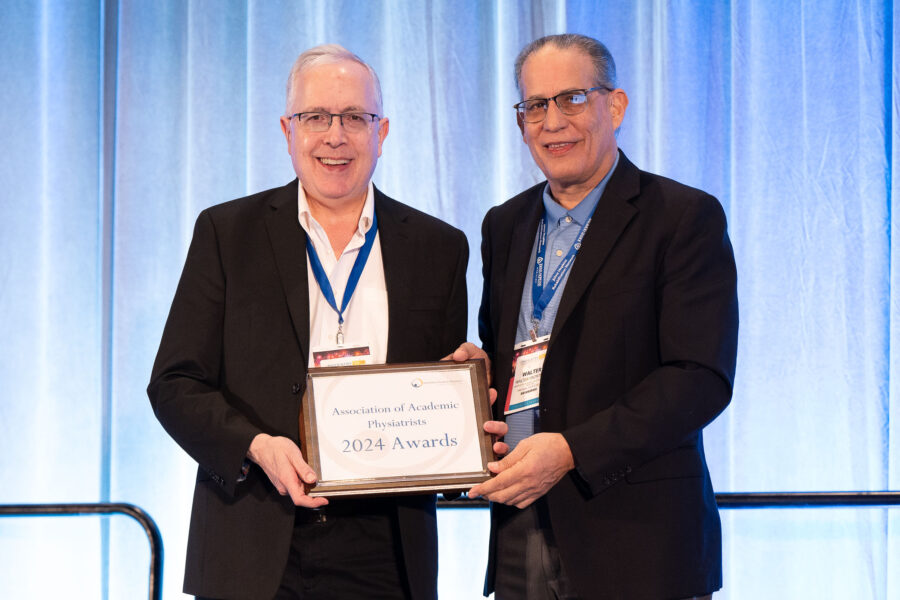 Samuel Bierner &lpar;at left&rpar;&comma; MD&comma; was honored at the Association of Academic Physiatrists Annual Meeting&period;