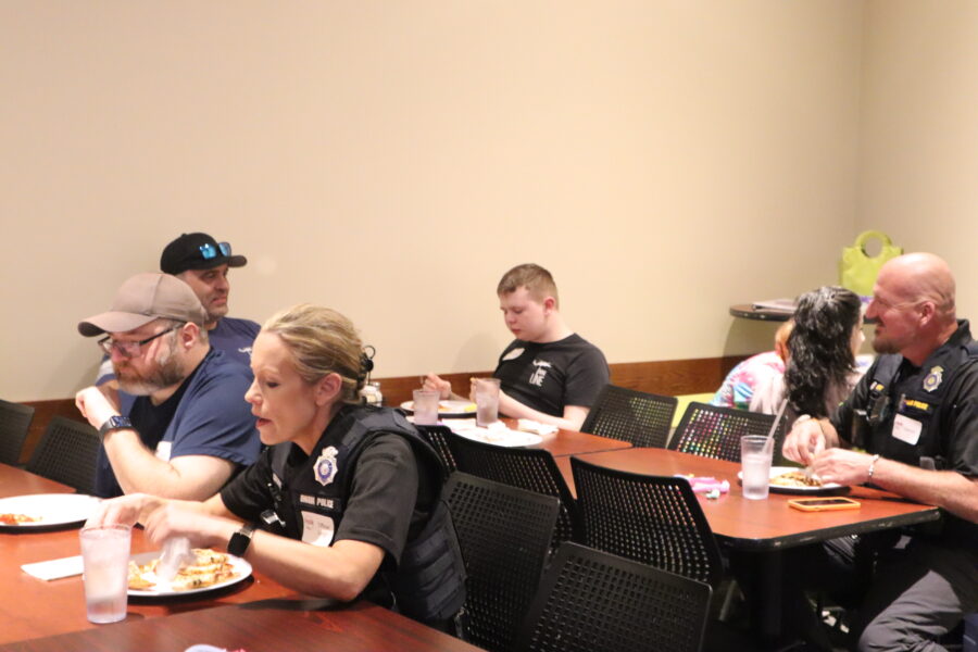 Guests eat during a sensory friendly dining experience hosted by MMI and Autism Eats&period;
