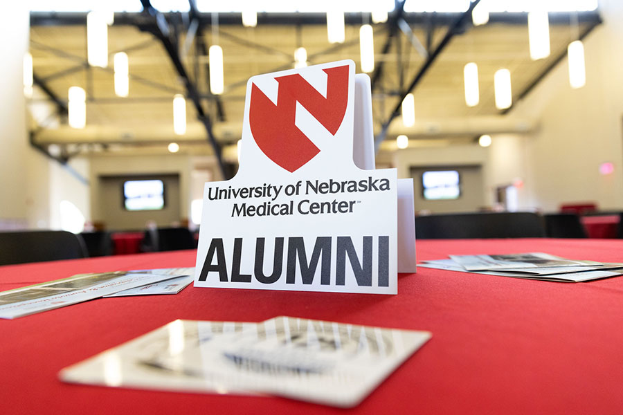 Alumni welcome table