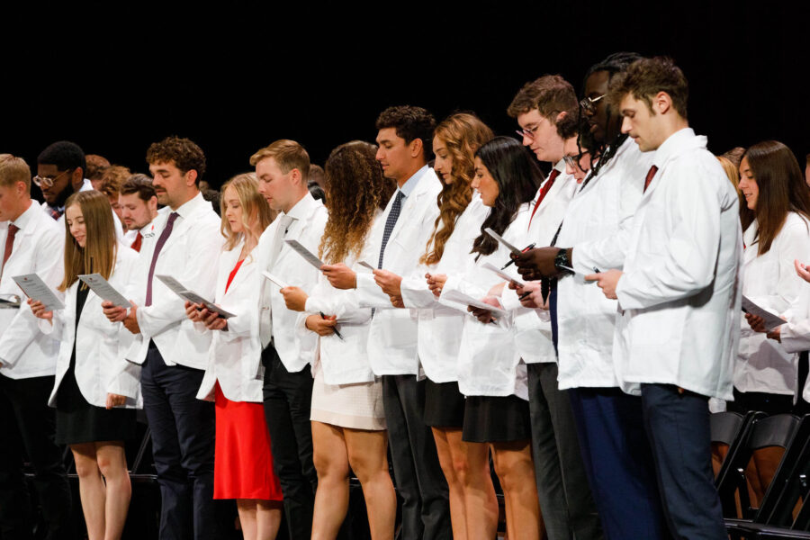 One-hundred and thirty-seven incoming medical students participated in the ceremony at the Orpheum Theater&period;