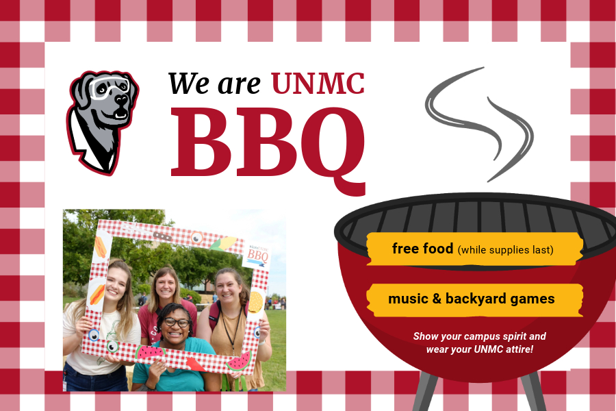 Graphic promoting the &num;WeAreUNMC BBQ