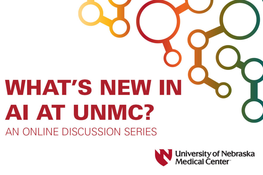 "What&apos;s New in AI at UNMC&quest;" graphic