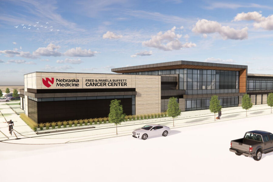 An artist&apos;s rendering of the Nebraska Medicine Fred & Pamela Buffett Cancer Center location in Kearney&comma; Nebraska&period;