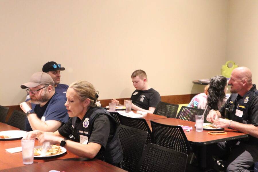 Attendees dine during the first Autism Eats event&period;