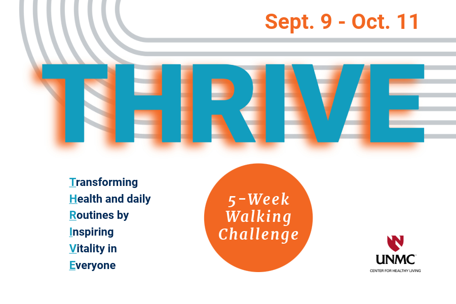 THRIVE walking challenge graphic