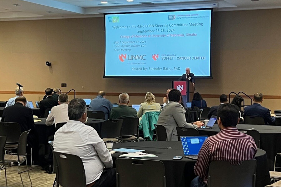 UNMC College of Medicine Dean Brad Britigan&comma; MD&comma; addresses the meeting of the Early Detection Research Network Steering Committee&period;