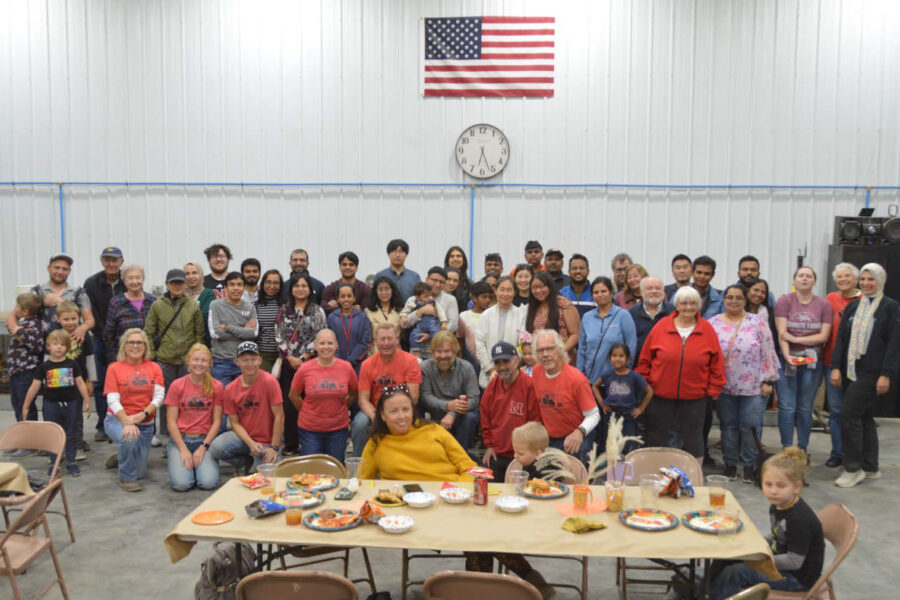 UNMC researchers and the Oehlerking family met for a recent &OpenCurlyDoubleQuote;Farm Festival” at the family&apos;s Elmwood&comma; Nebraska&comma; farm&period;