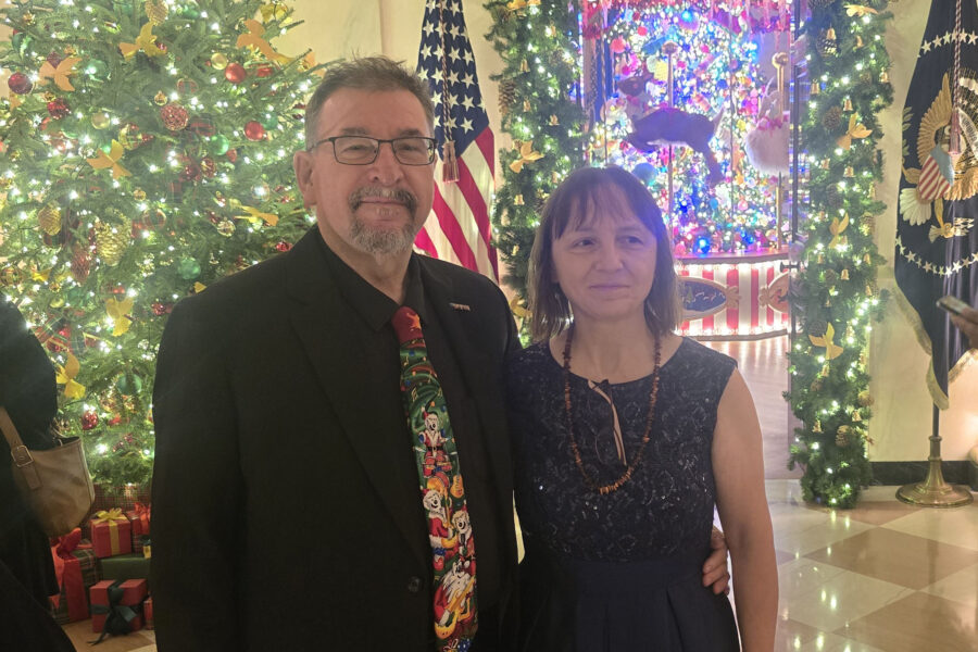 Karoly Mirnics&comma; MD&comma; PhD&comma; director of the Munroe-Meyer Institute&comma; and his wife Zeljka Korade&comma; PhD&comma; attended a White House dinner with a group from Special Olympics&period;