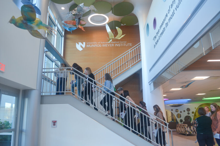 About 50 educators from Westside Community Schools toured the Munroe-Meyer Institute&comma; seeing a sample of services offered&period;