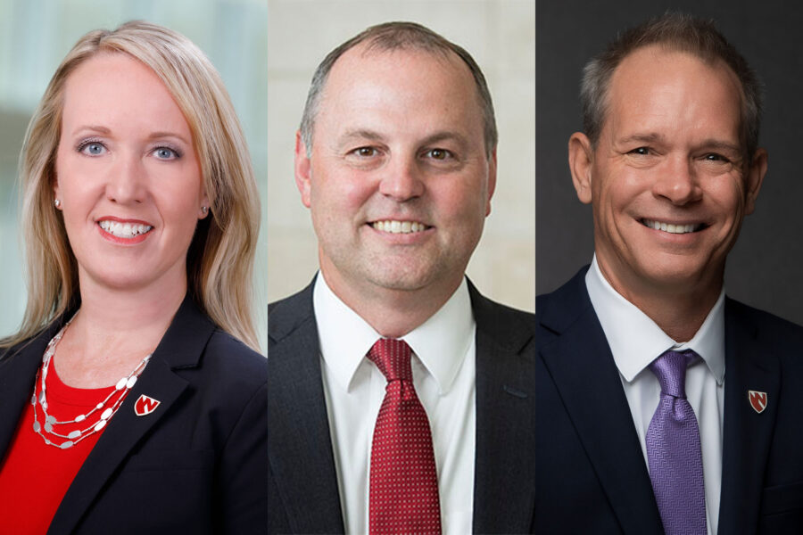 Anne Barnes&comma; vice chancellor for business and finance at UNMC&comma; Bret Blackman&comma; vice president for IT and chief information officer for the University of Nebraska System&comma; and Scott Raymond&comma; chief information and innovation officer at Nebraska Medicine