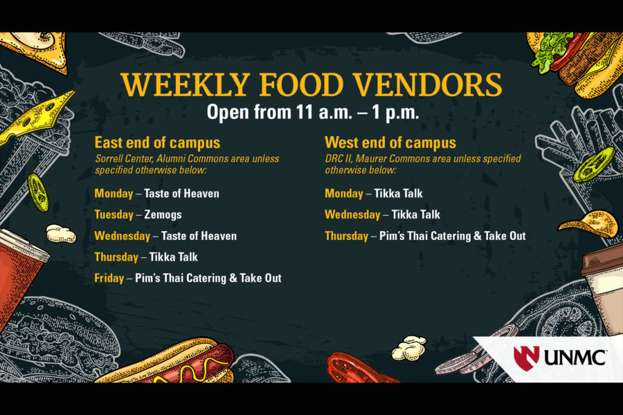 Weekly food vendor schedule