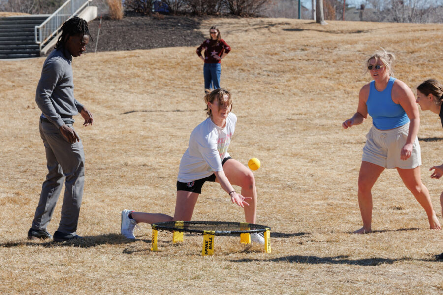 Students playing Spike Ball