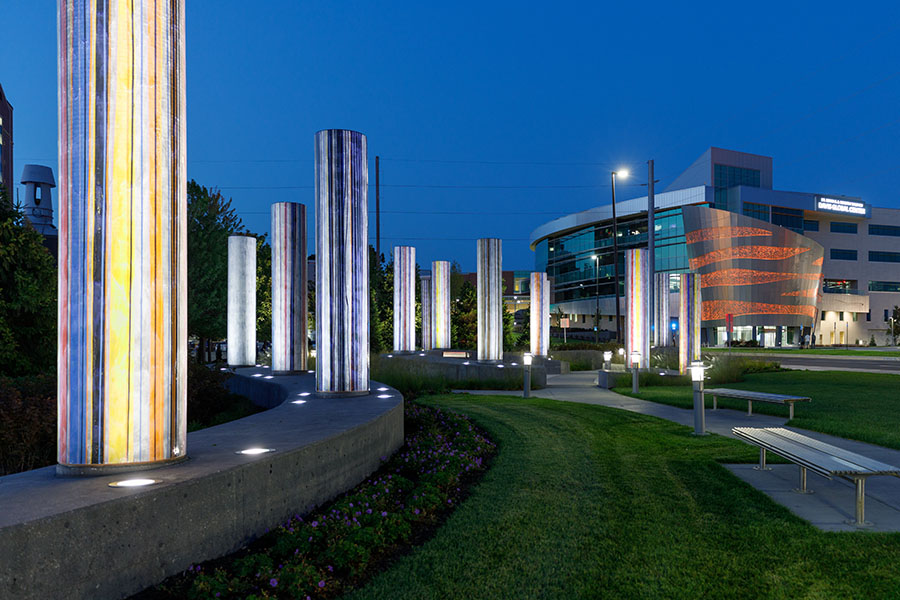 UNMC Omaha Campus at night