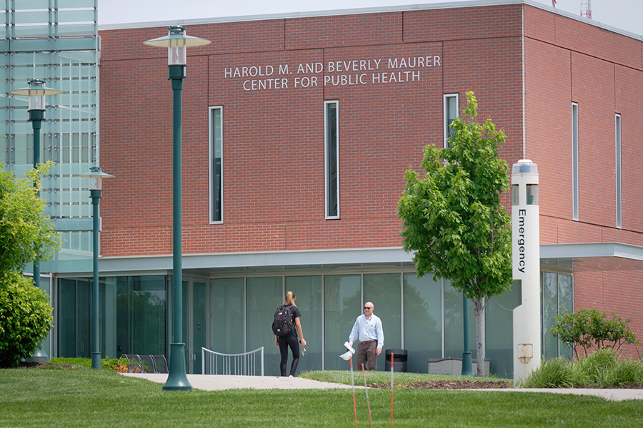 Exterior photo of the Harold M. and Beverly Maurer Center for Public Health