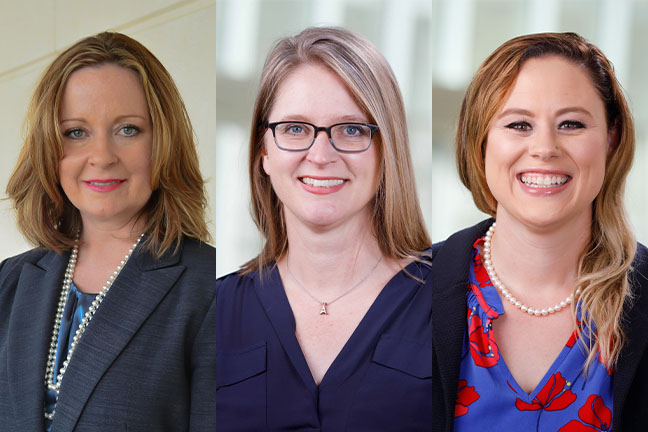 Professional headshots of Jessica Tschirren, Abbie Raikes, PhD, and Danielle Thies