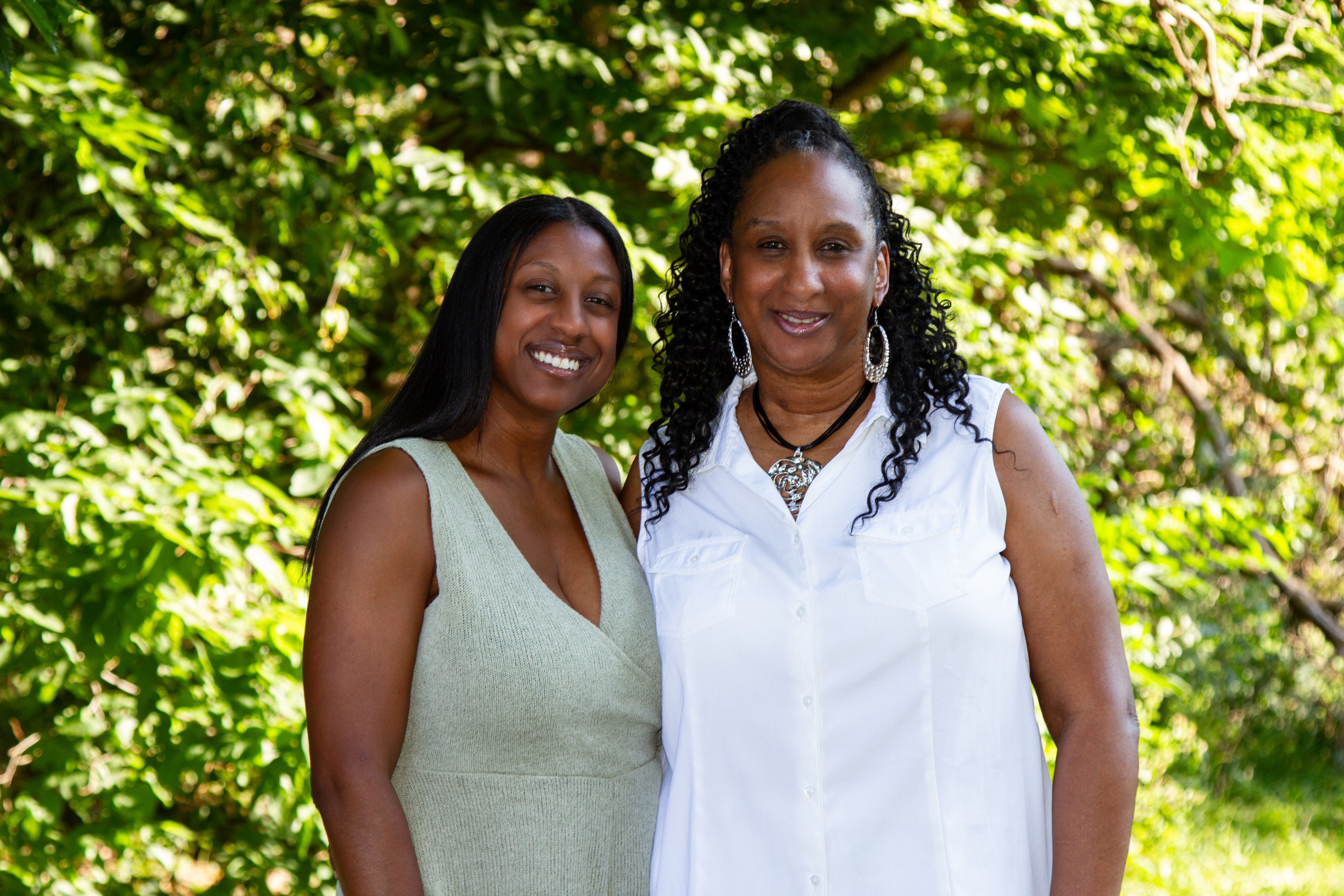 Two people posing for a photo.